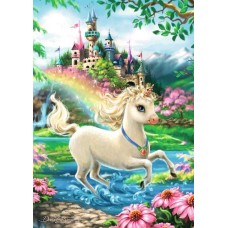 087651zu imagine comestibila din zahar cu unicorn in galop 20x15cm